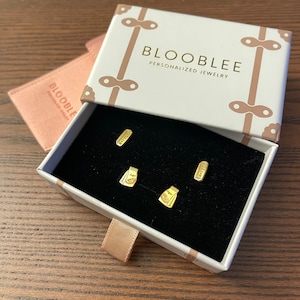 Customer photo, Stick of Butter Earrings