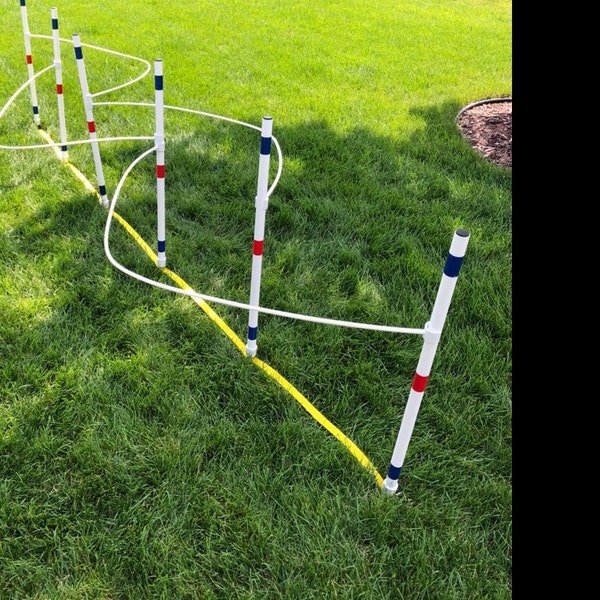 Dog Agility Equipment- 6 Premium Weave Poles With Guide Wires and Pole ...