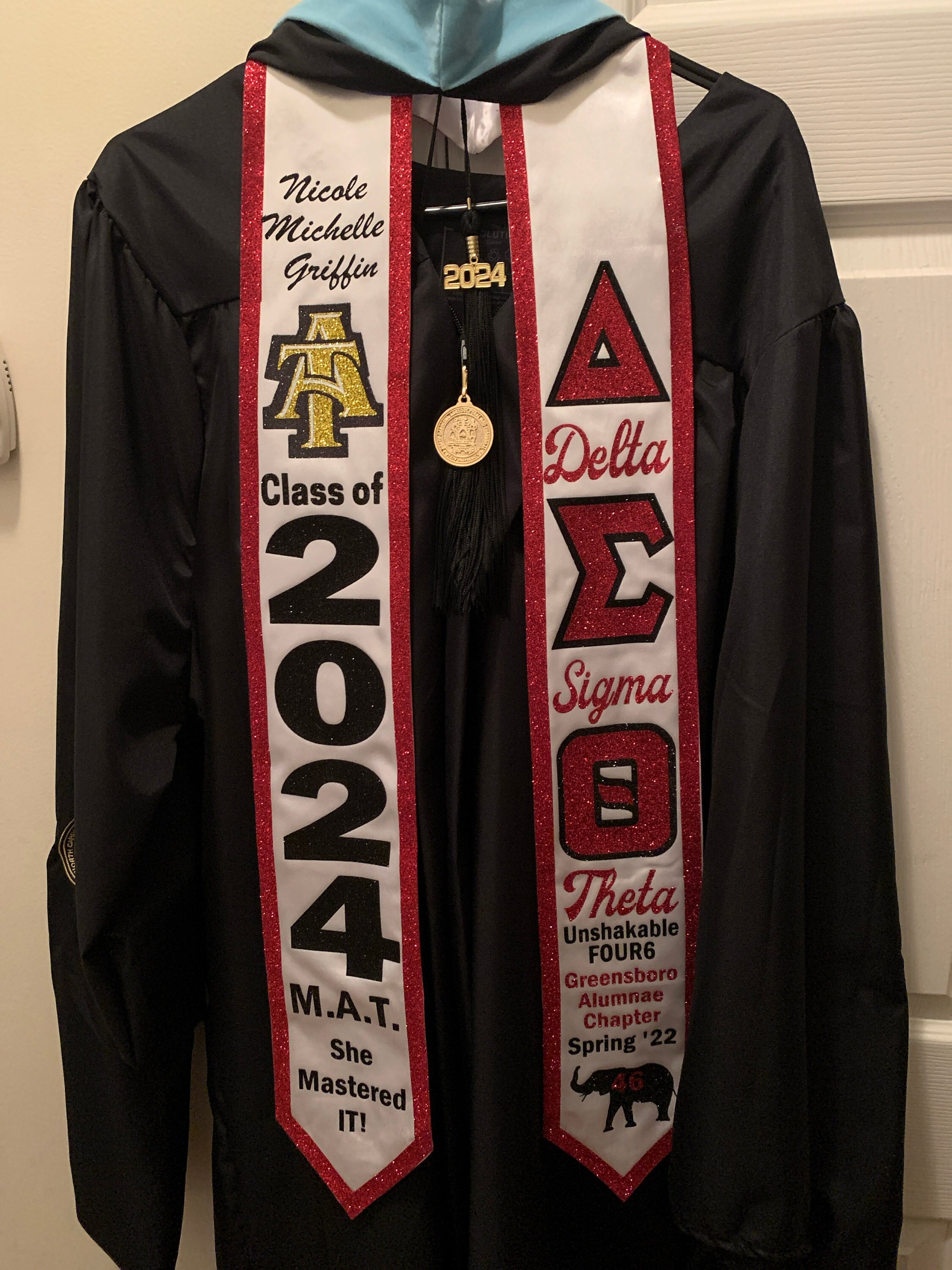 Sorority Graduation Stole | Custom Graduation Stole| Greek Graduation Stole | Pre-Designed Stole | Class of 2025 Stole| Class of 2025 Stole