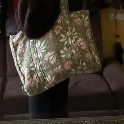 Quilted Reversible Tote - Orange main image 1