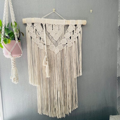 Wooden Macrame Frame Lotus Flower, Boho Macrame Frame, Lotus Weaving ...