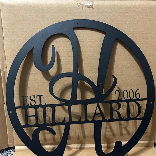 Personalized Metal Family Name Sign: Monogram Wall Decor - Etsy