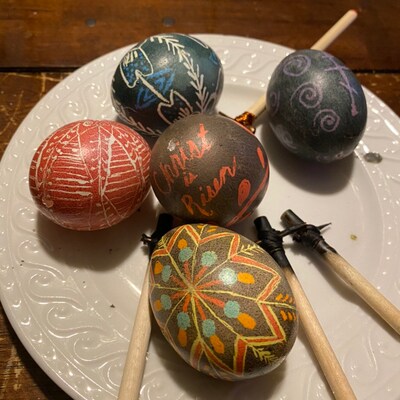 Lot Of 5 Easter Egg Wraps Thermo Heat Shrink - Ukrainian Easter Eggs - Easter Egg Shrink Wrappers