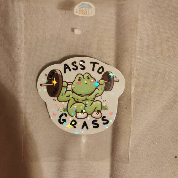ASS TO GRASS Buff Frog Gym Sticker - Etsy