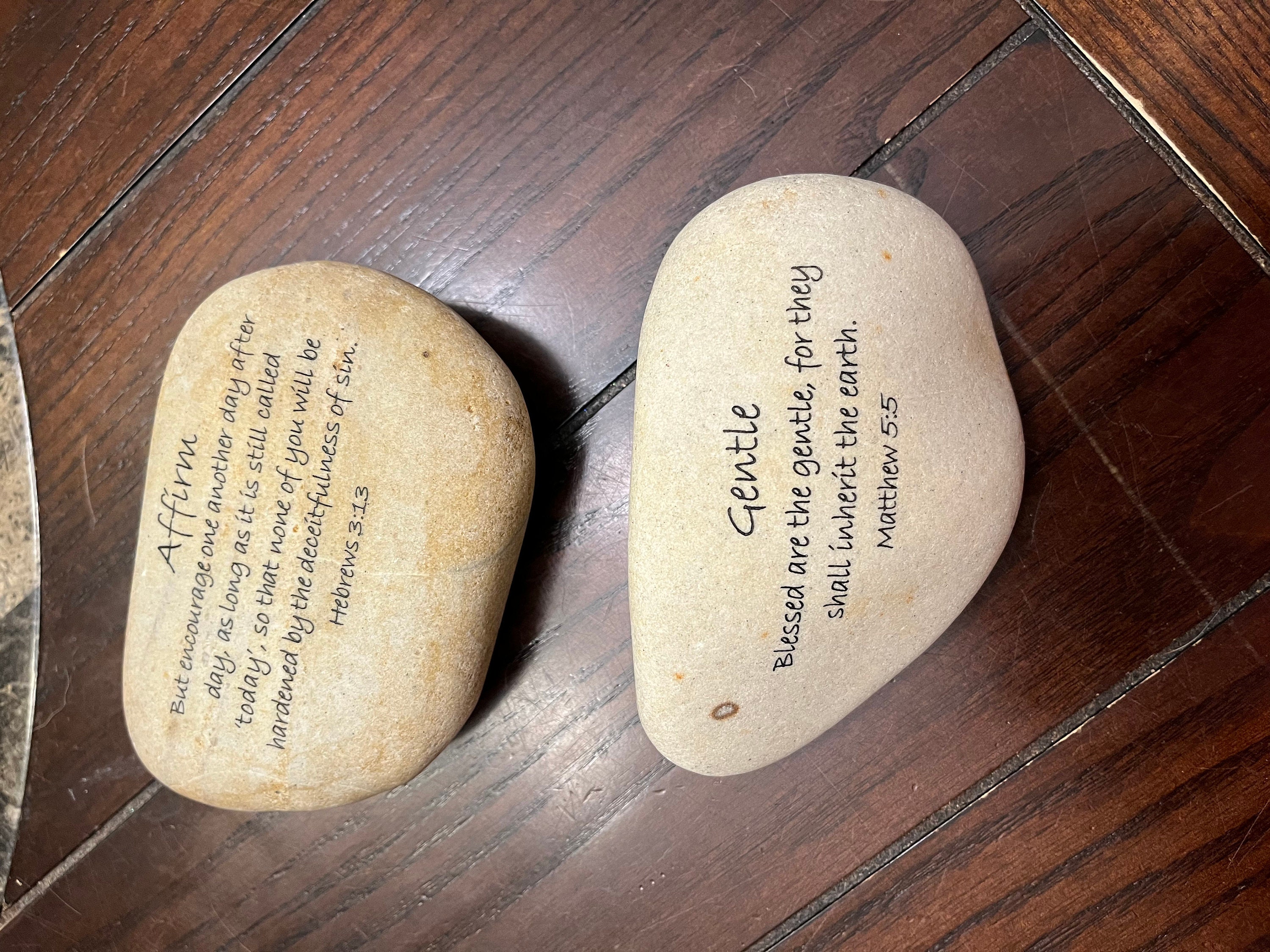 Engraved River Rocks - CUSTOM Scripture Verses - You Choose Your Verse