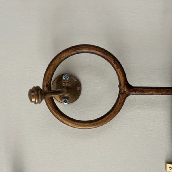 1 X Aged Brass Wall Hook | Antique Gold Bathroom Bath Towel Hooks ...