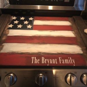 American flag noodle board/American flag stove cover/rustic Americana –  Pinksiloco