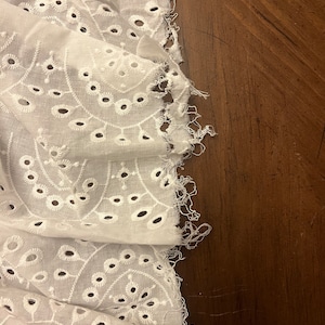 Cotton Lace Fabric off White Eyelet Scalloped Borders 49 Width 1