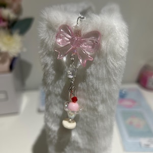 Rilakkuma Photocard Holder - Pastel Aesthetic Plush Keychain, Trading Card Case Trinket, Cute Transport Kpop Student ID Holder - CottonKoko