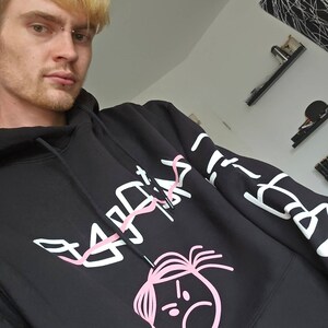 Lil Peep BLACK Oversize Hoodie 3D Puff Print Wool Inside High