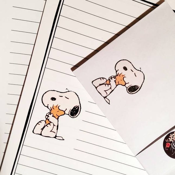 Lined Stationery Set Snoopy and Woodstock - Stationary Writing Paper ...