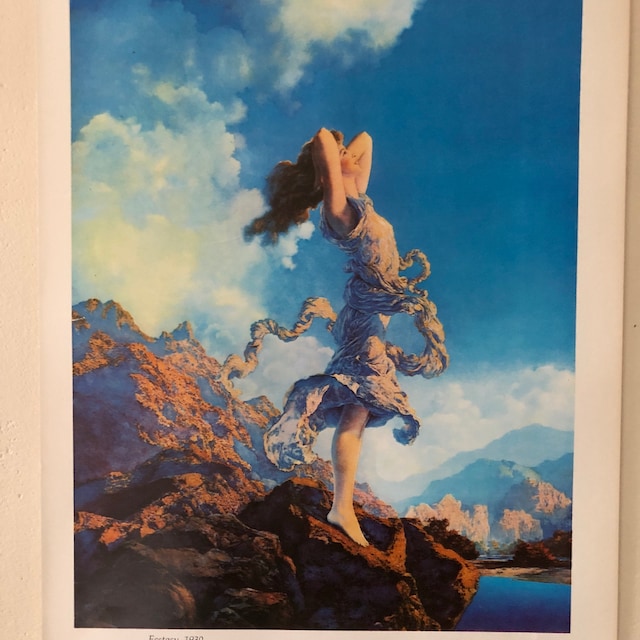 Maxfield Parrish Vintage Painting, 'ecstasy',1930, 10x14, Art