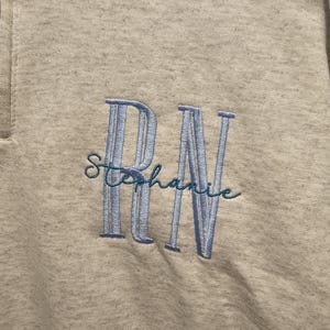 Nurse Custom Quarter Zip Sweatshirt-Jerzees Nublend Quarter Zip-Custom Embroidered-Personalized-Nursing Graduation-Nurse-RN-Gift for her