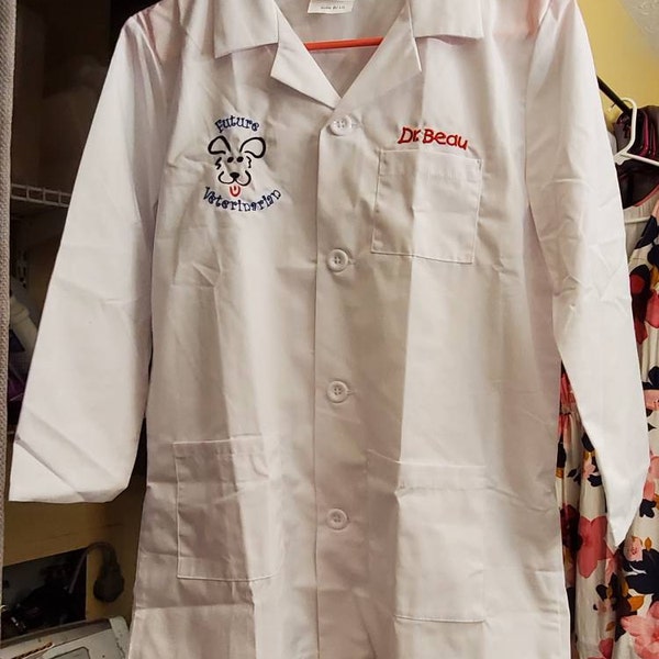Children's Doctor Costume Personalized Kids Lab Coat With Embroidered Name - Fun Doctor & Scientist Dress Up Science Lab Coat For Kids