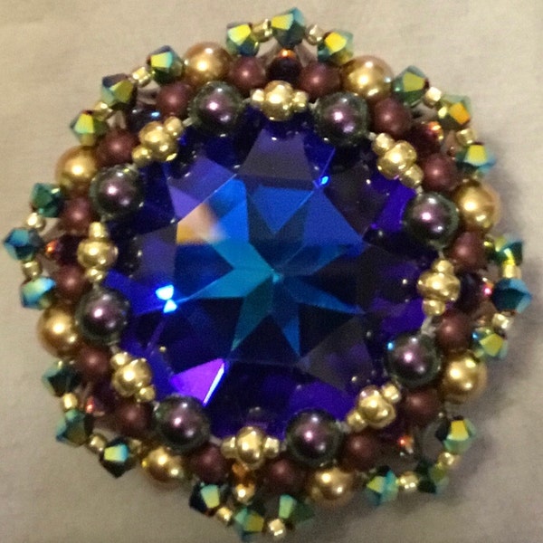 Beaded Pendant Pattern Jewelry Tutorial With Swarovski 27 Mm Rivoli ...