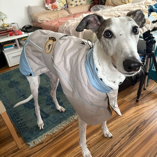 Greyhound Sherpa Fleece Jacket Greyhound Lurcher Winter Coat