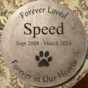 Engraved Pet Memorial 11 D 'forever Loved / Forever in Our Hearts