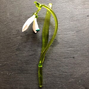 ガラスの花スノードロップ - 白いスノードロップ - ガラスの花 - 一粒