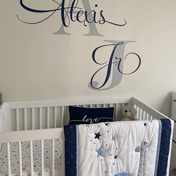 Name Wall Decal Teen Boys Room Decor Baby Boy Nursery Name Decal ...