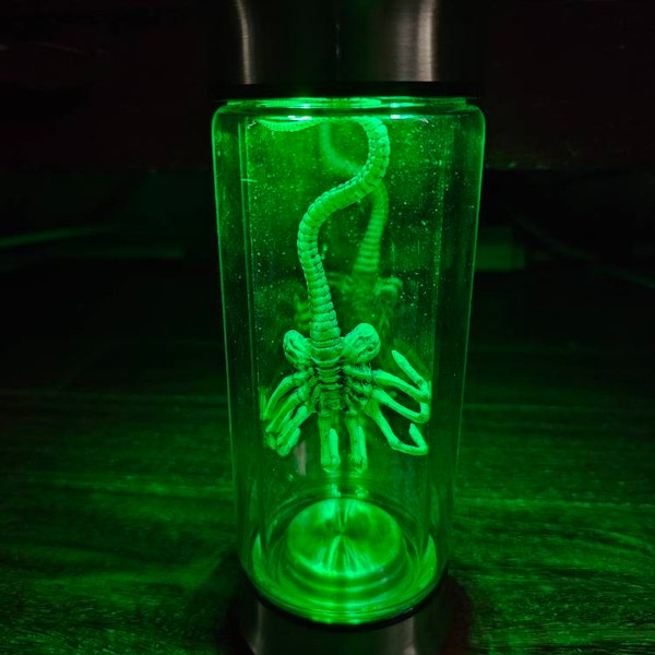 USA Alien in a Test Tube Embryo Glass Jar Prop Led Light Red Green Blue ...