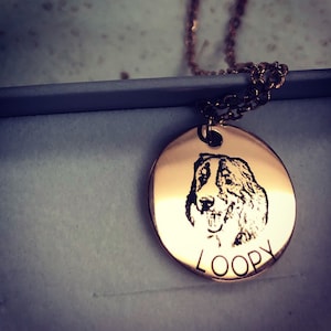 Personalized Gifts for Mom Dog Mom Personalized Necklace for Women Dog Necklaces Pet Memorial Engraved Necklace Pet Portrait Custom - LCN-AP photo