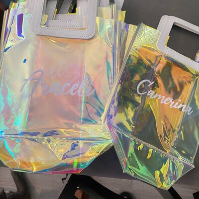 Bridesmaid Gifts Bag Personalized, Bridesmaid Proposal Holographic Bag ...