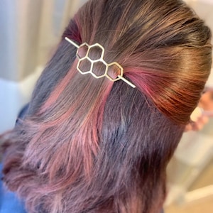 Hair Clip Bun Pin Mini Honeycomb Brass Handmade Hair Bun Slide - Etsy Hair Clip Bun Pin Mini Honeycomb Brass Handmade Hair Bun Slide - Etsy