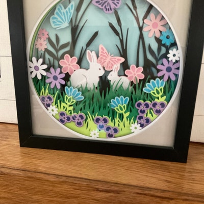 3D SPRING BUNNIES Svg 3d EASTER Svg Shadowbox Svg for Cricut for ...