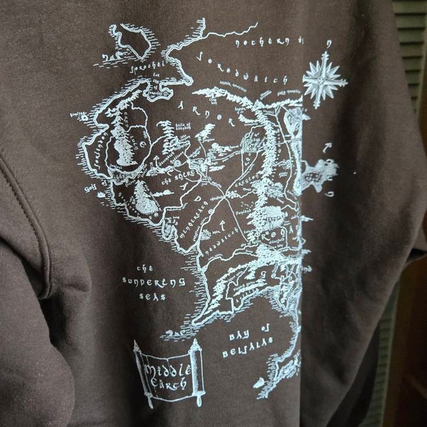 Middle Earth Map Tshirt LOTR Merch the Hobbit Shirt - Etsy