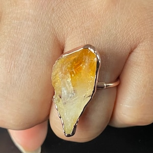 Customer photo from Bob, Vertical Large Raw Citrine Ring, November Birthstone