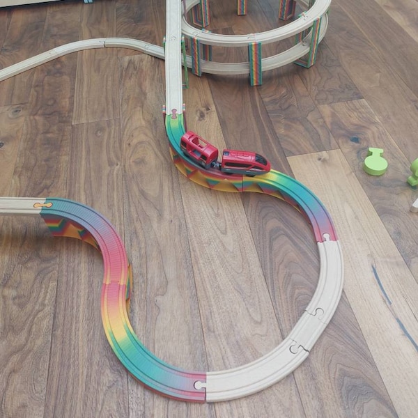 180 Viaduct Wooden Train Track Brio Extension / Lillabo / Playtive / Hape / Duplo / Imaginarium 