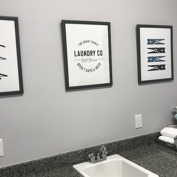 Laundry Room Art - Set of Three - Laundry Wall Art - Wall Art Set ...