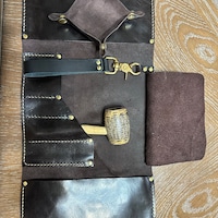 Borsa Porta Tabacco Pelle Nera Multitasca 4 Once - Modello 9305