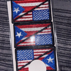 Toppe Ricamate Bandiera Porto Rico Boricua &ndash; 4,5x2,25 Pollici &ndash; Ferro Da Stiro, Pacco Multiplo