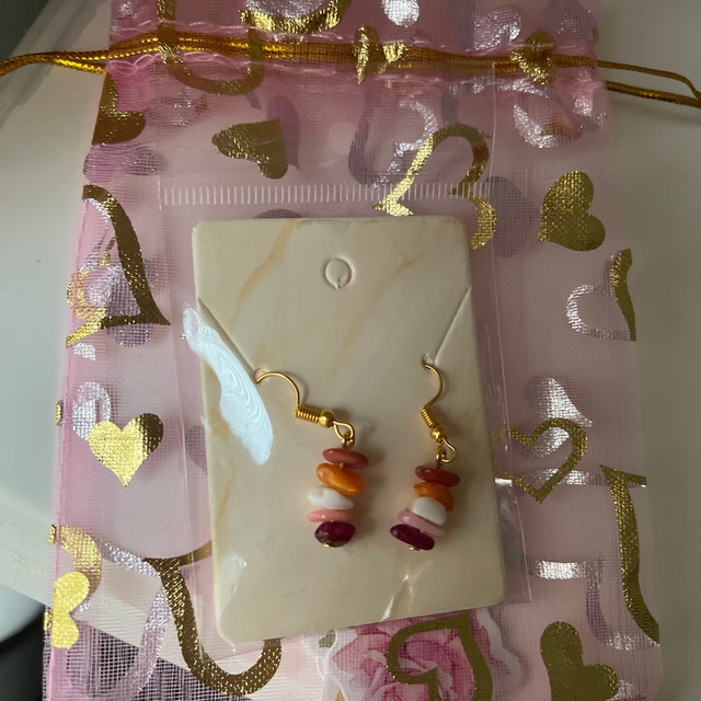 14K（14金）colorful drop stone hook earring ピアス(GP7567) dragon-&-phoenix-drop-earrings