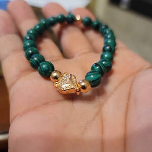 Malachite Bracelet With Rose Gold Fox 