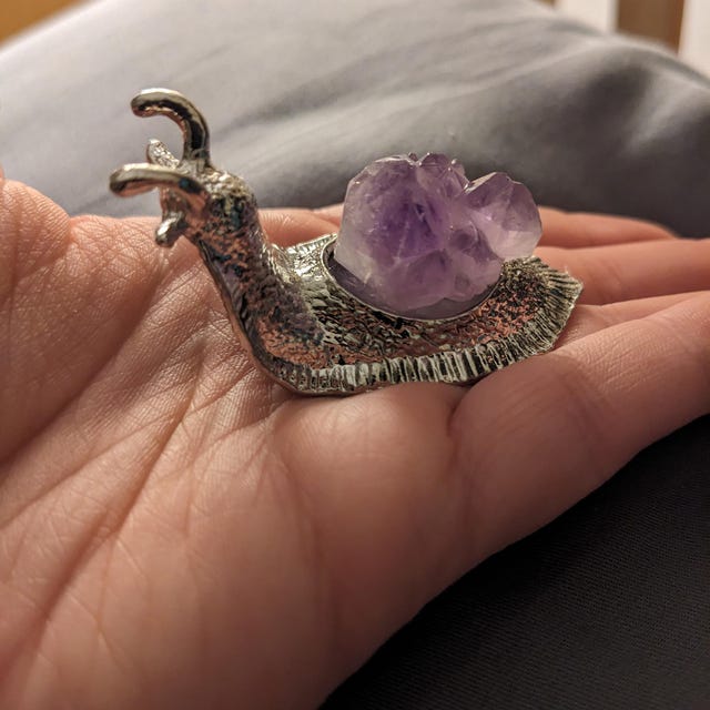 Amethyst Crystal Snail Skull: Natural Quartz Healing Decor - Etsy