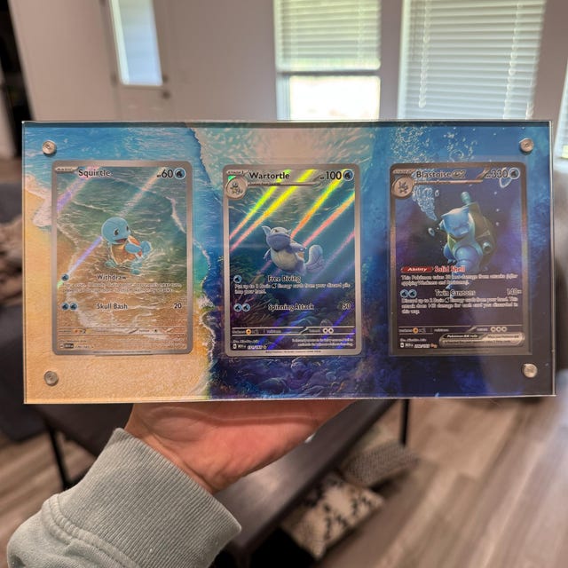 NEW UPGRADED CASE 2.0 - Squirtle, Wartortle and Blastoise 200/165 - Pokmon  151 - Large Magnetic Case + Extended Artwork + Magnetic Stands - Etsy