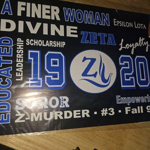 Personalized Line Crossing Zeta Phi Beta Inspired Wall Art. Finer Woman, 1920