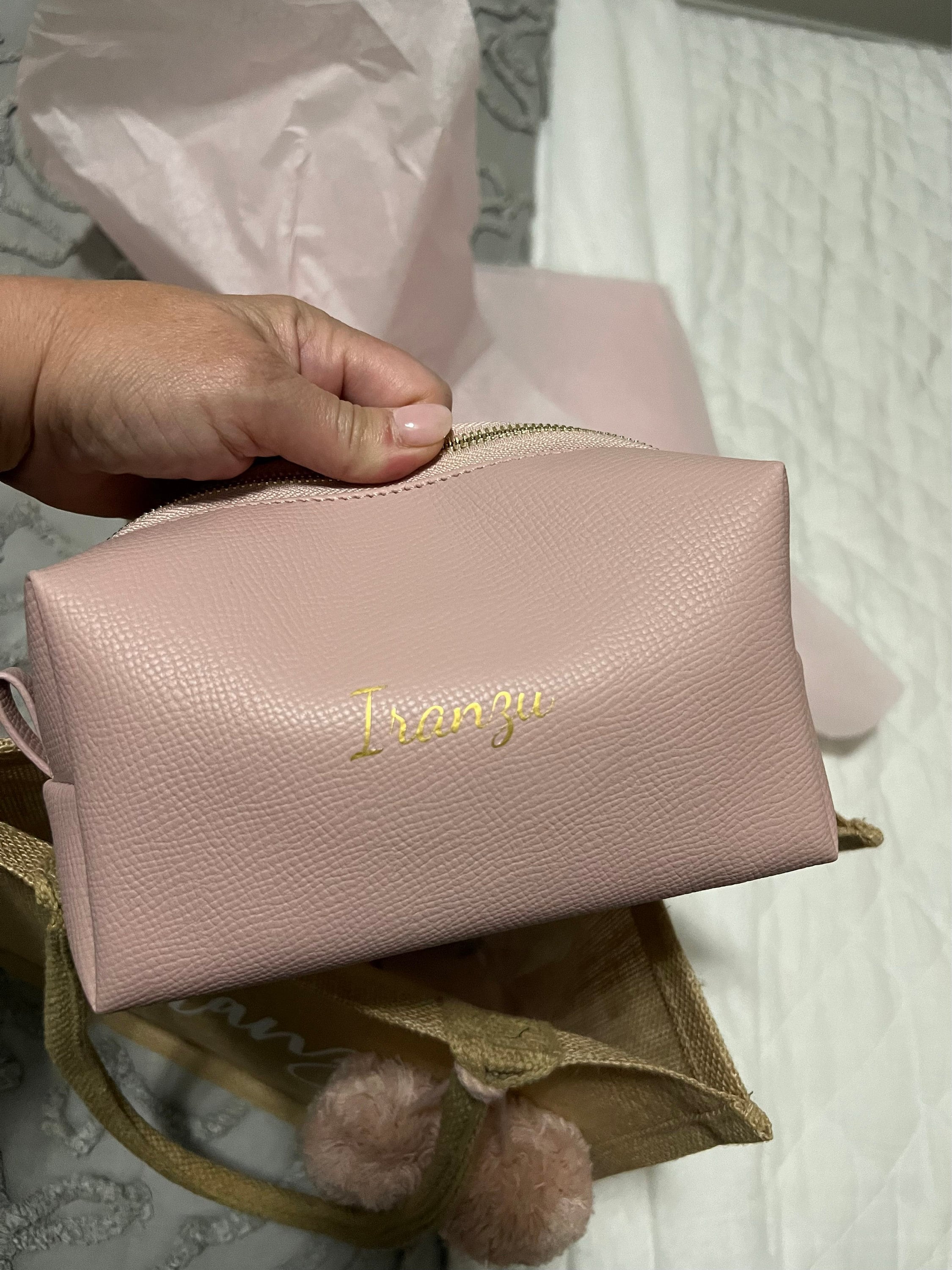 Personalized Bag for Bridesmaid Squad | Clutch Makeup Bag - A Stylish and Customizable Gift for Bachelorette Parties!