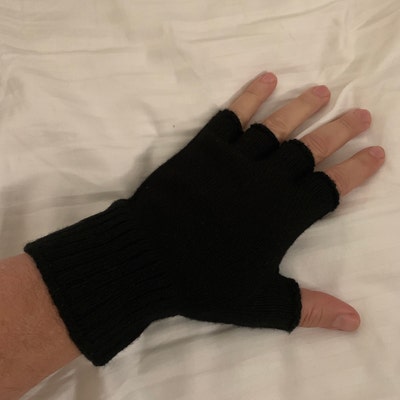 Knit Fingerless Gloves Superfine Italian Merino Wool Large - Etsy