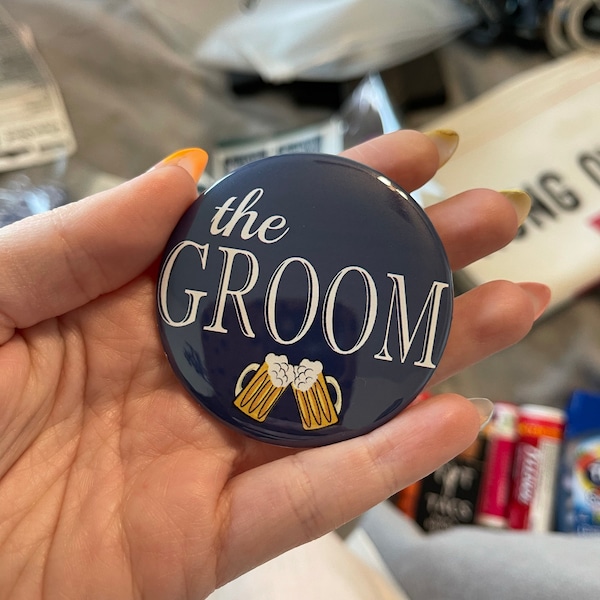 Groom Brew Crew Buttons: Bachelor Party Favors, Toasting Beer Pins (set ...