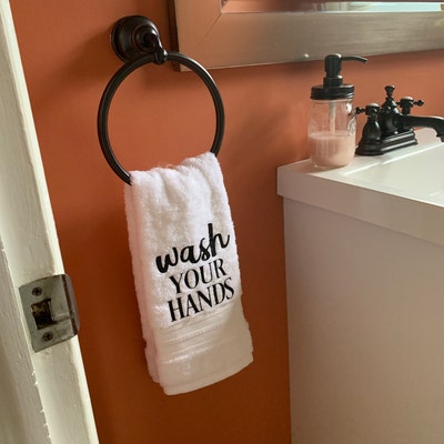 Funny Bathroom Hand Towels/funny Bathroom Towels/wash Your Hands/ya ...