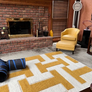 The Indoor Store Hand Knitted Chunky Wool Loops Area Rug, Ivory/off ...