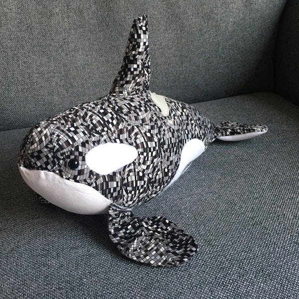 Orca Sewing Pattern With Appliqué Detailing. Sew Your Own Whale Pdf Toy ...