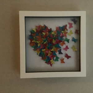 3D Butterfly Heart Framed Wall Art Anniversary Valentine - Etsy