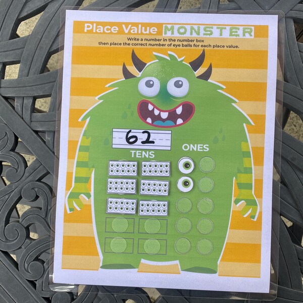 Math Counting Activity, Printable Kids Place Value Math Game, Count by ...