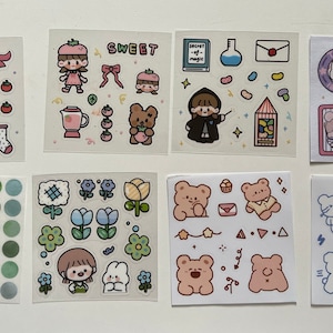 Kawaii Sticker Sheet Set, Sticker Sheet Grab Bag, Cute Bear Stickers ...