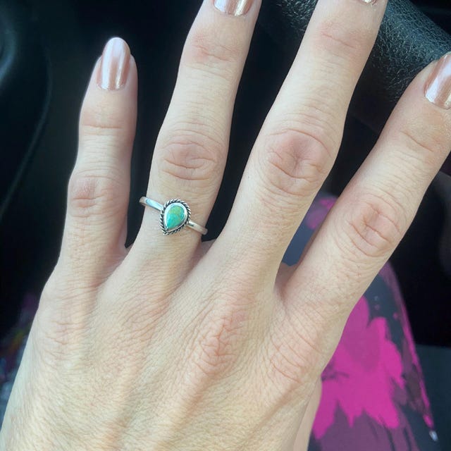 Anillo De Plata 925 Con Piedra Turquesa Anillo De Mujer