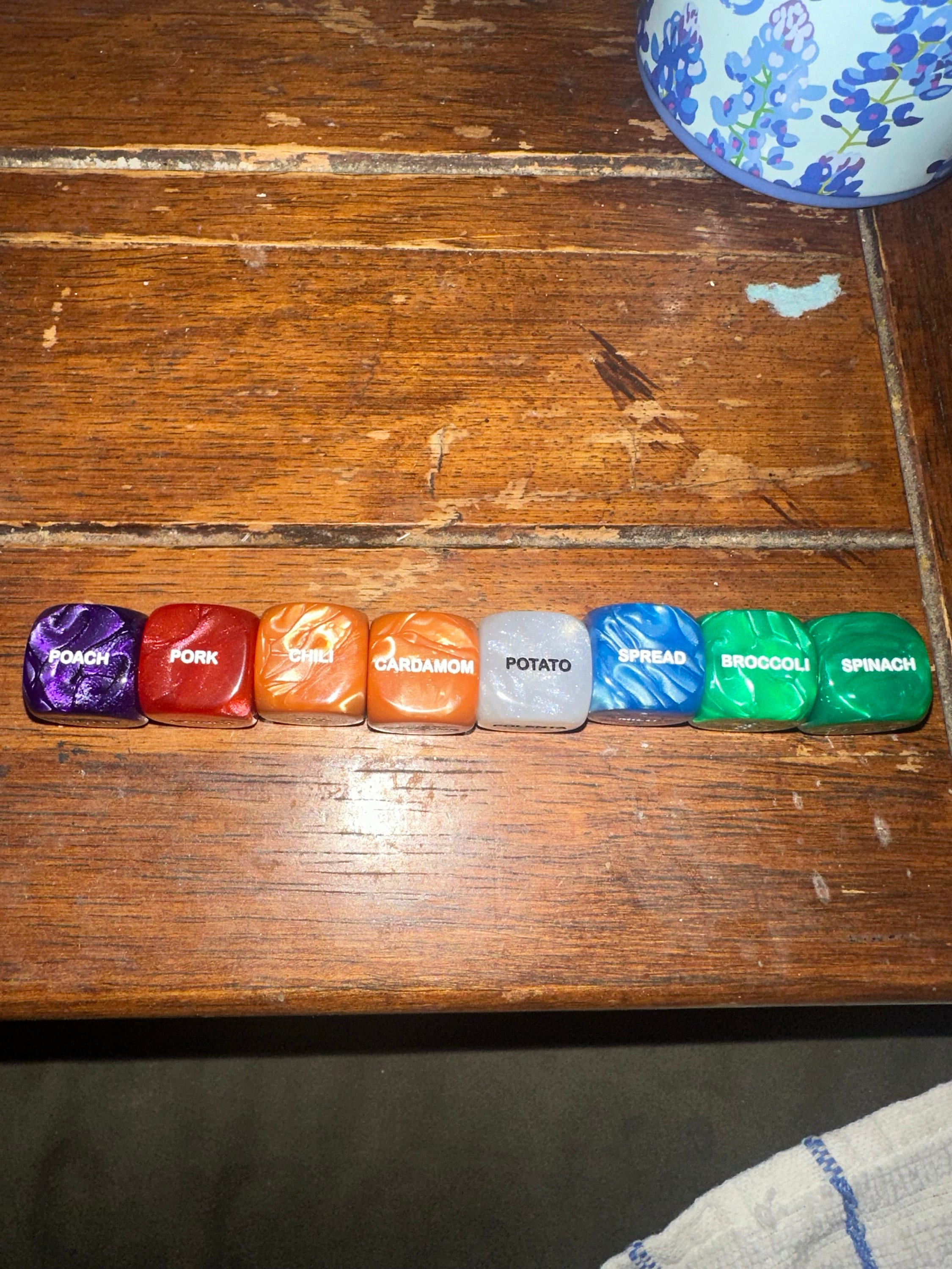 Custom Food Dice, Custom Engraved D6, Foodie gift, Birthday Gift, Gift for her, Date Night, Unique Christmas Gift for men, Stocking stuffers